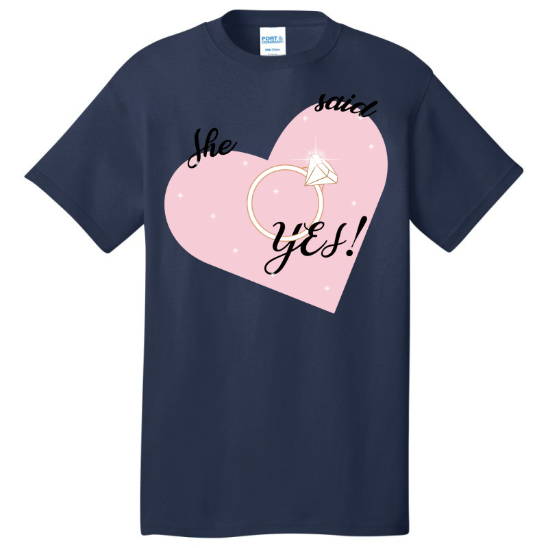 She Said Yes Bridal Heart Boy Basic T-shirt | Artistshot