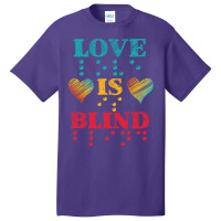 Love Is Blind Braille Blindness Awareness Trending Basic T-shirt | Artistshot