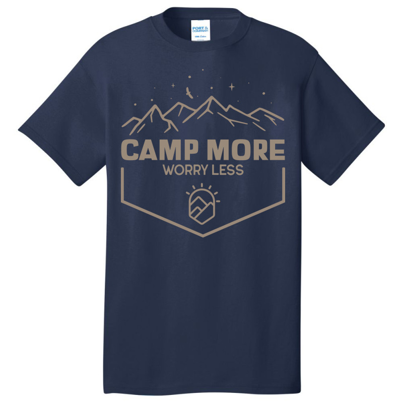 Camp More Worry Less Camping 80s Basic T-shirt | Artistshot