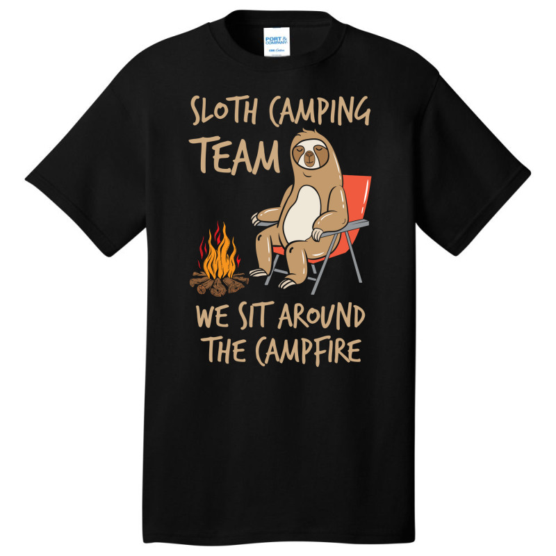 Camping Sloth Camping Team Lazy Animal Lover Campe Basic T-shirt | Artistshot