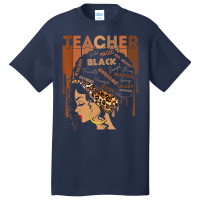 Black Woman Teacher Afro Retro Black History Month Basic T-shirt | Artistshot