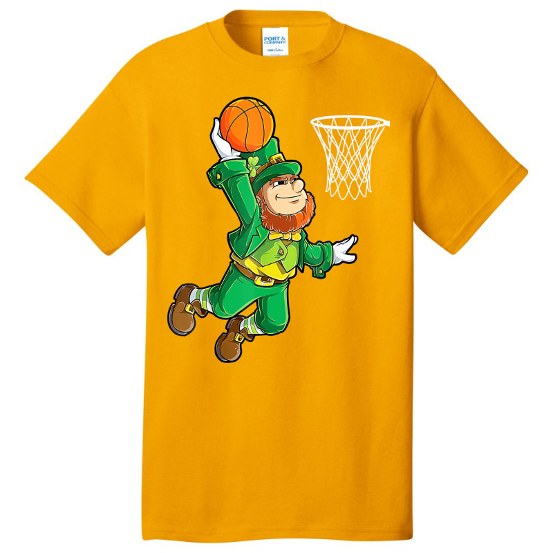 Leprechaun Basketball Dunk St Patricks Day Boys Me Basic T-shirt | Artistshot