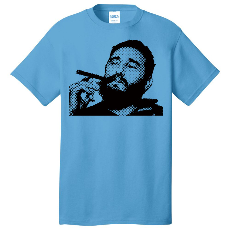 Young Fidel Castro Smoking Cigar Retro Basic T-shirt by alheklupsm | Artistshot