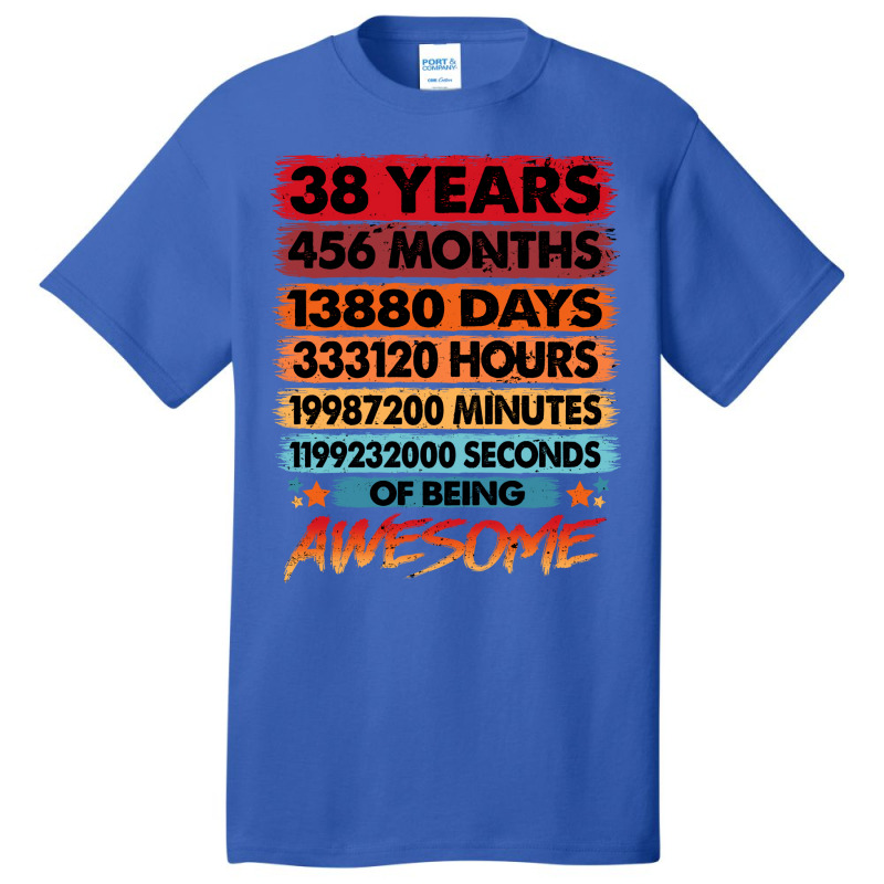 38th Birthday  38 Years Old Vintage Birthday 80s Basic T-shirt by oskenmullerw | Artistshot