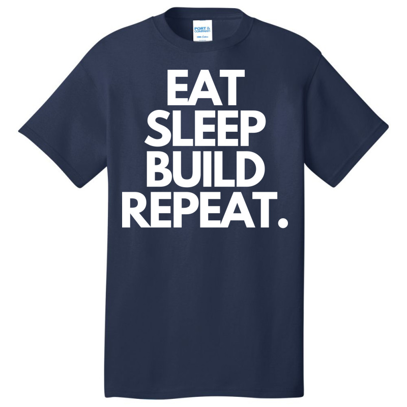 Eat Sleep Build Repeat Hippie Retro Basic T-shirt | Artistshot