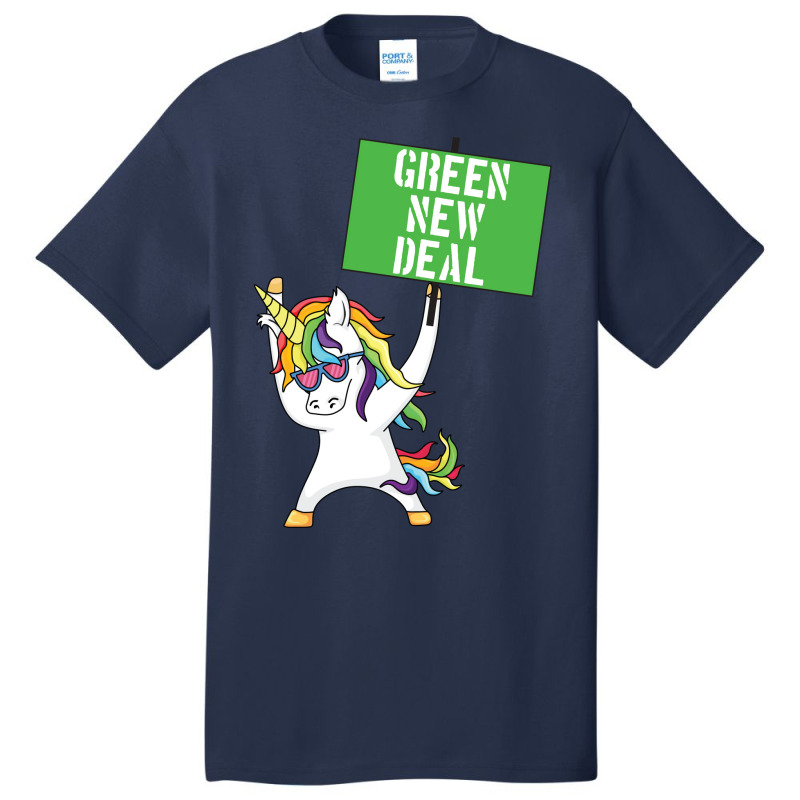 Green New Deal Unicorn Activist Socialist Equity C Basic T-shirt | Artistshot