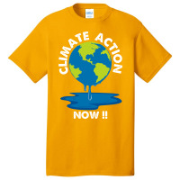 Global Warming Crisis Climate Action Now Retro Basic T-shirt | Artistshot