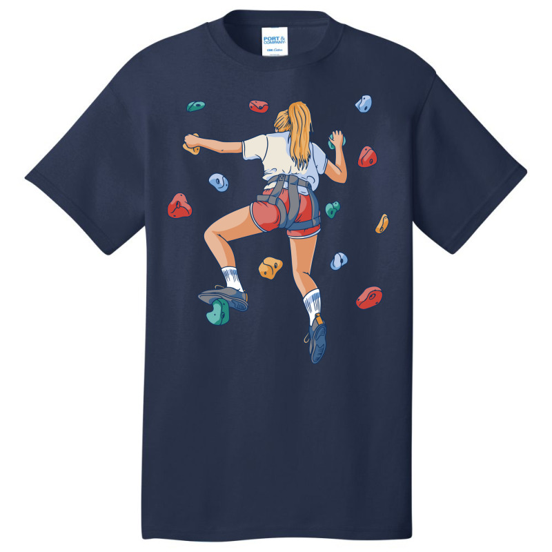 Woman Climbing A Wall Aesthetic Basic T-shirt | Artistshot