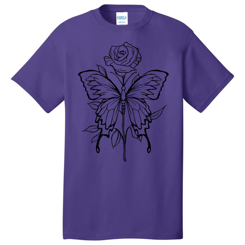 Soft Grunge Rose Butterfly Fairycore Aesthetic Lov Basic T-shirt | Artistshot