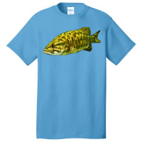 Smalmouth Bass Fish Illustrations Basic T-shirt | Artistshot