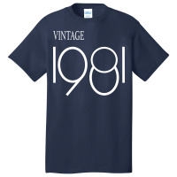 Vintage 1981 Birthday  Trending Basic T-shirt | Artistshot