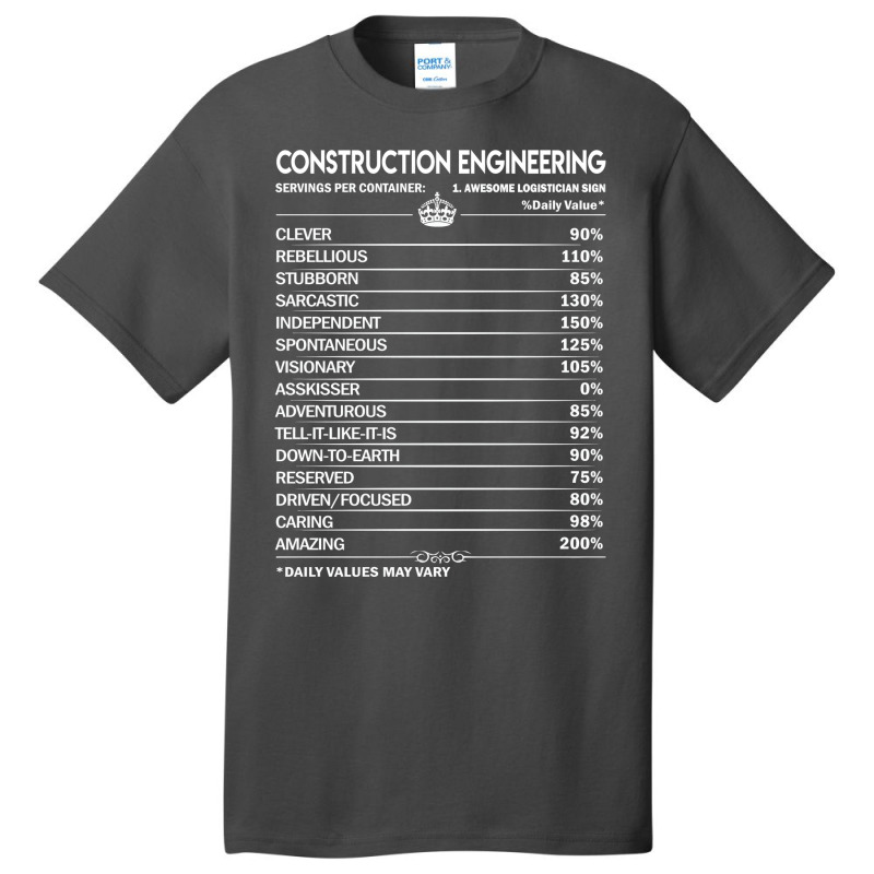 Construction Engineering T  Construction Engineeri Basic T-shirt by hutormbuyie6 | Artistshot