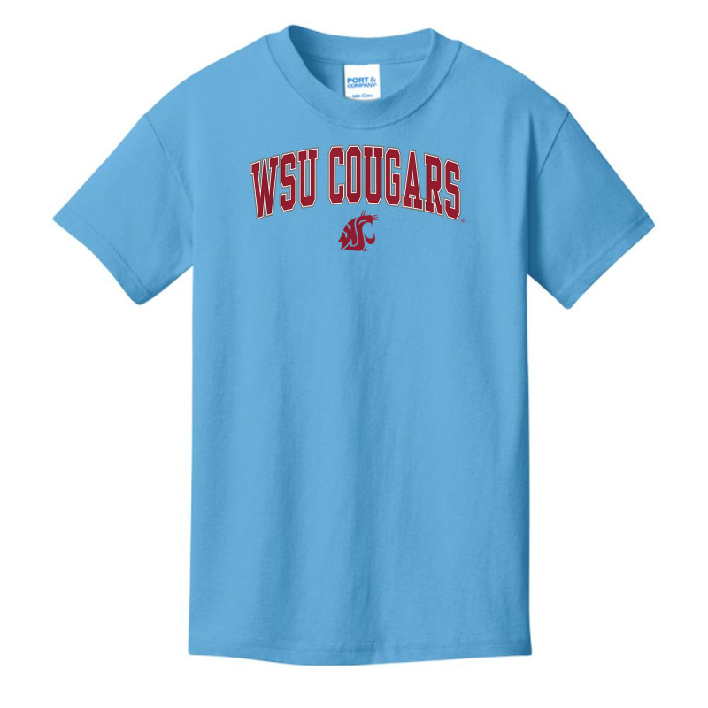 Washington State Cougars Arch Over White Officiall Basic Youth T-shirt by kranendon | Artistshot