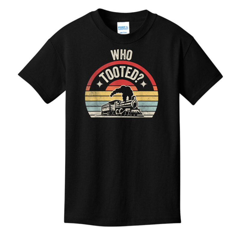 Retro Who Tooted Funny Train Lover Model Railroad Basic Youth T-shirt | Artistshot