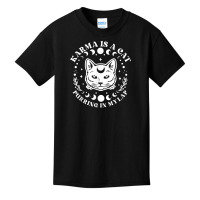 Karma Is A Cat Purring In My Lap Celestial T Shirt Basic Youth T-shirt | Artistshot