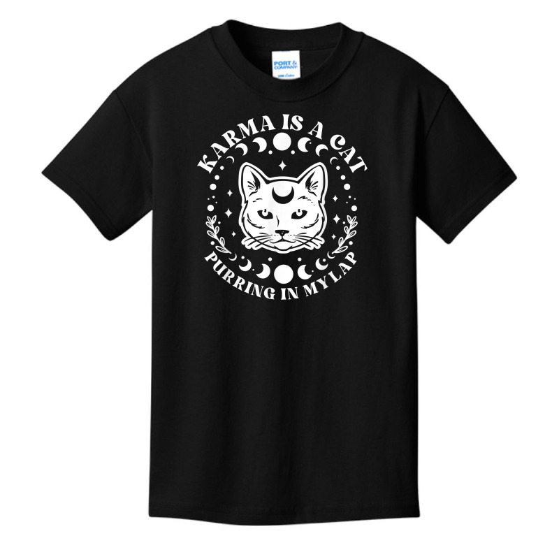 Karma Is A Cat Purring In My Lap Celestial T Shirt Basic Youth T-shirt | Artistshot