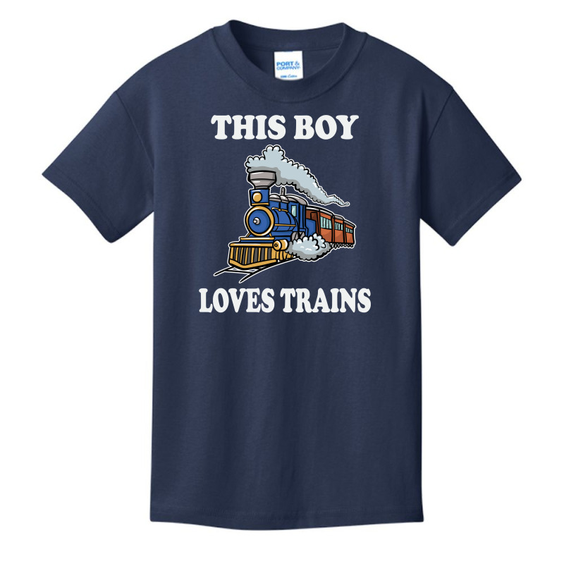 This Boy Loves Trains Gift Train Wagon Lover Gifts Basic Youth T-shirt by ewubea | Artistshot