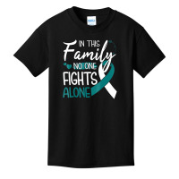 In This Family No One Fights Alone Cervical Cancer Basic Youth T-shirt | Artistshot