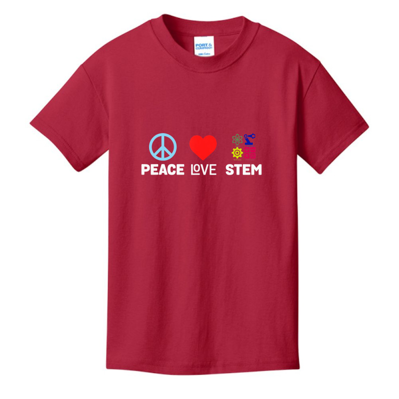 Peace Love Stem Science Technology Engineering Mat Basic Youth T-shirt | Artistshot