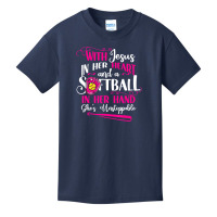 Jesus In Her Heart Softball Hand Funny Pitcher For Basic Youth T-shirt | Artistshot