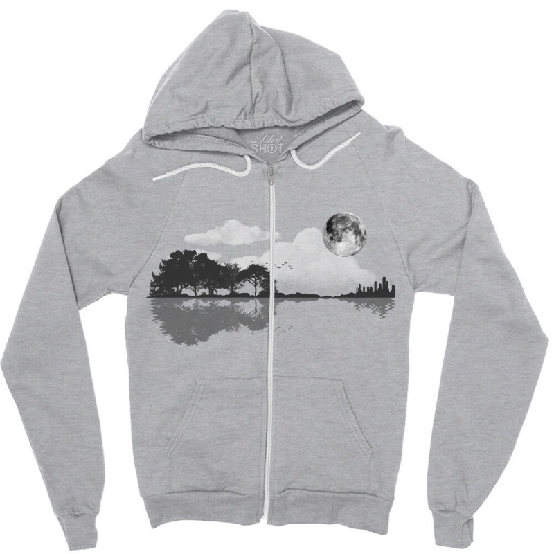 Nature Guitar Zipper Hoodie by Amitabart | Artistshot