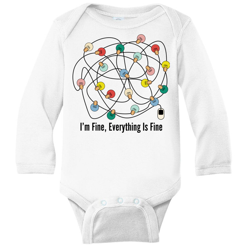 I'm Fine Everything Is Fine Long Sleeve Baby Bodysuit | Artistshot