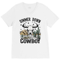 Simmer Down Cowboy V-neck Tee | Artistshot