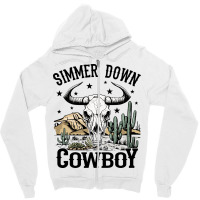 Simmer Down Cowboy Zipper Hoodie | Artistshot