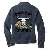 Simmer Down Cowboy Ladies Denim Jacket | Artistshot