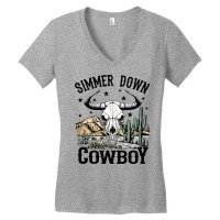 Simmer Down Cowboy Women's V-neck T-shirt | Artistshot