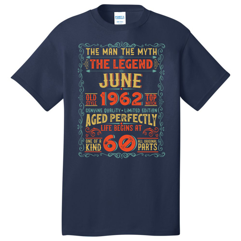 The Man The Myth The Legend 60 Birthday 1962 Blue Basic T-shirt by motlhbav | Artistshot