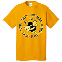 Bee Happy Kind Brave Humble Smart Positive Bumbleb Basic T-shirt | Artistshot