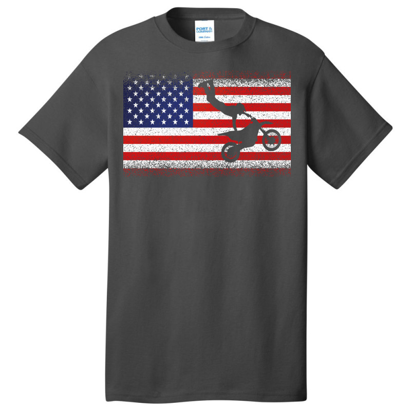 American Flag Motocross Dirtbike Motorcycle Fans 8 Basic T-shirt | Artistshot