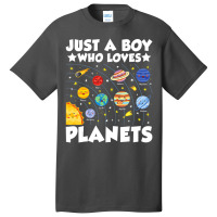 Just A Boy Who Loves Planets Solar System Space Sc Basic T-shirt | Artistshot