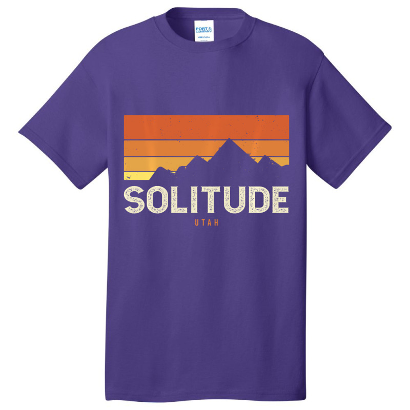 Vintage Solitude Utah Mountains Hiking Sunset Retr Basic T-shirt | Artistshot