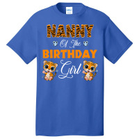 Leopard Tiger Nanny Of The Birthday Girl Boy Basic T-shirt | Artistshot