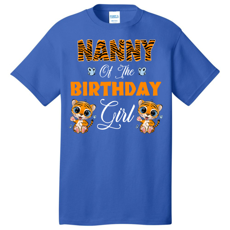 Leopard Tiger Nanny Of The Birthday Girl Boy Basic T-shirt by yazmiiciv0 | Artistshot