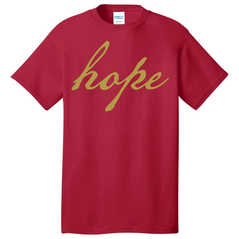 Gold Christmas Hope Minimal Typography Funny Basic T-shirt by bonitamella8 | Artistshot