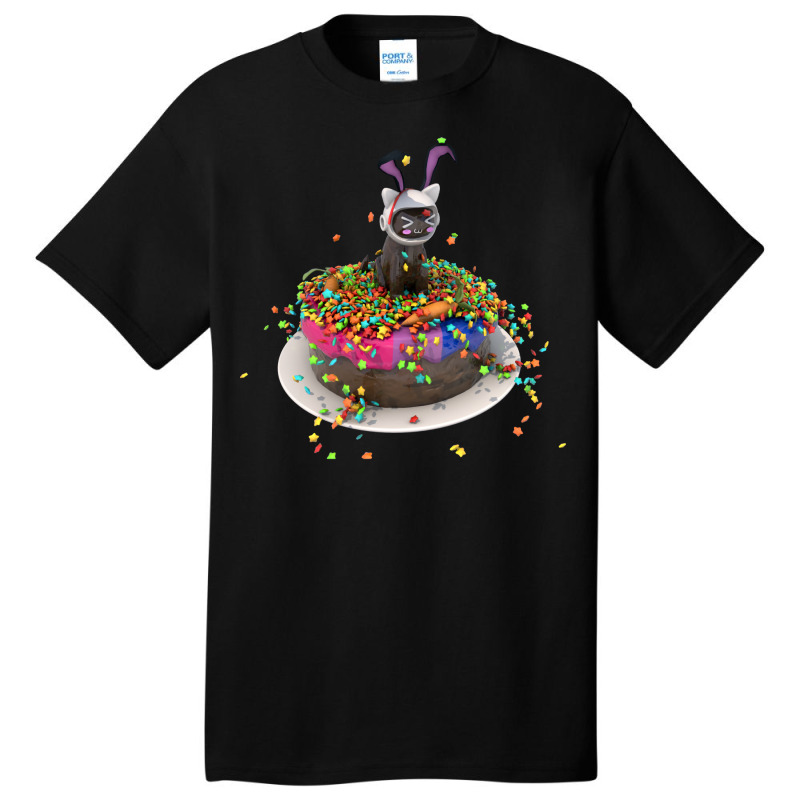 Chocolate Cake Cat Funny Basic T-shirt by alheklupsm | Artistshot