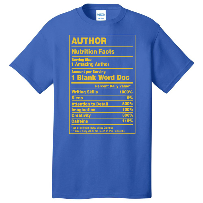 Nutrition Facts Author Girl Basic T-shirt by waldauitaliu | Artistshot