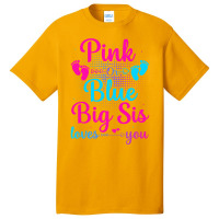 Pink Or Blue Auntie Loves You Gender Reveal Family Basic T-shirt | Artistshot