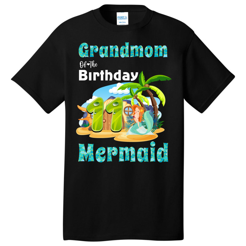 Cute Mermaid Grandmom Of The 11th Birthday Love Basic T-shirt | Artistshot