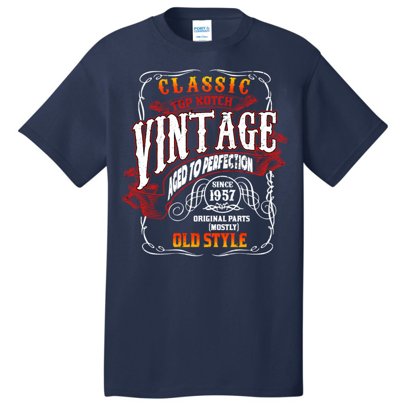 Vintage Birthday 1957 Aged To Perfection 1957 Birt Basic T-shirt | Artistshot