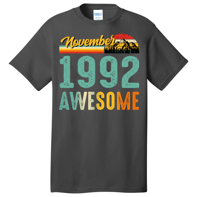 November 1992 Birthday Gift  Vintage November 1992 Basic T-shirt | Artistshot