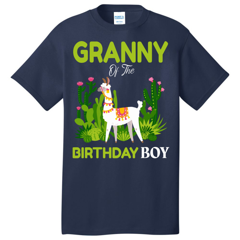 Cute Llamas Granny Of The Birthday Boy Girl Basic T-shirt by knapetolamj | Artistshot