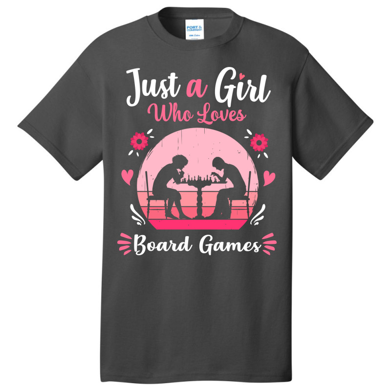 Just A Girl Who Loves Board Games Pink Retro Vinta Basic T-shirt | Artistshot