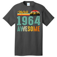 March 1964 Birthday Gift  Vintage March 1964 Aweso Basic T-shirt | Artistshot