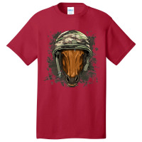 Horse Soldier Veteran Army Horse Farm Animal Lover Basic T-shirt | Artistshot