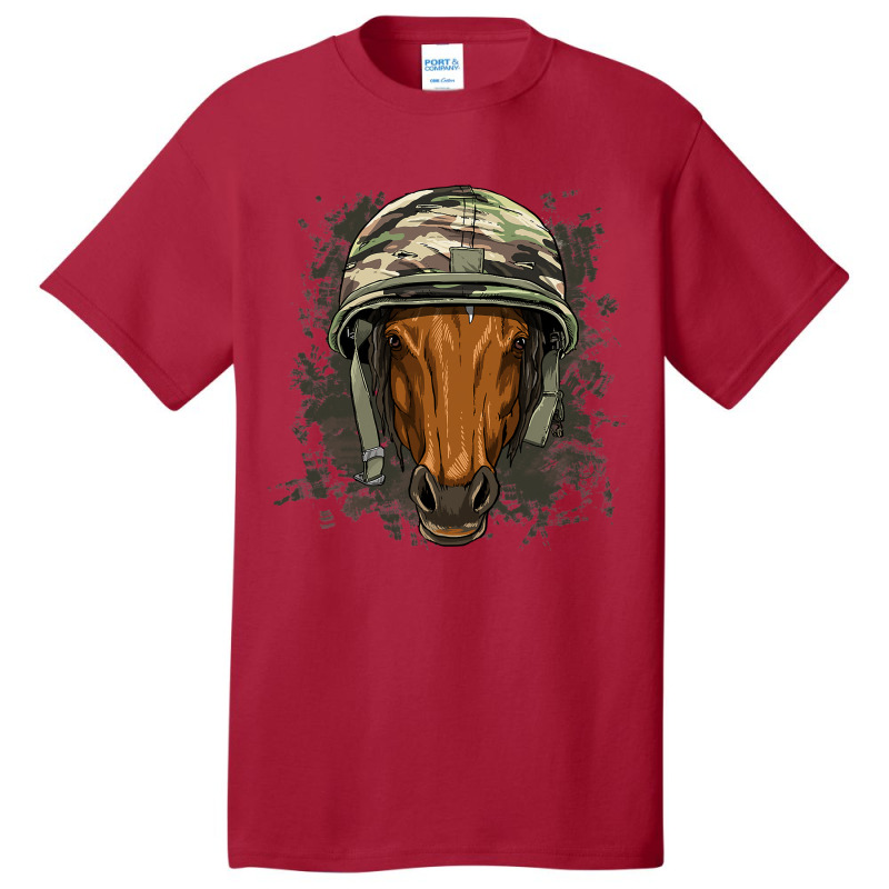 Horse Soldier Veteran Army Horse Farm Animal Lover Basic T-shirt | Artistshot