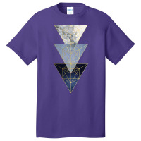 Navy And Gold 3 Triangles Basic T-shirt | Artistshot